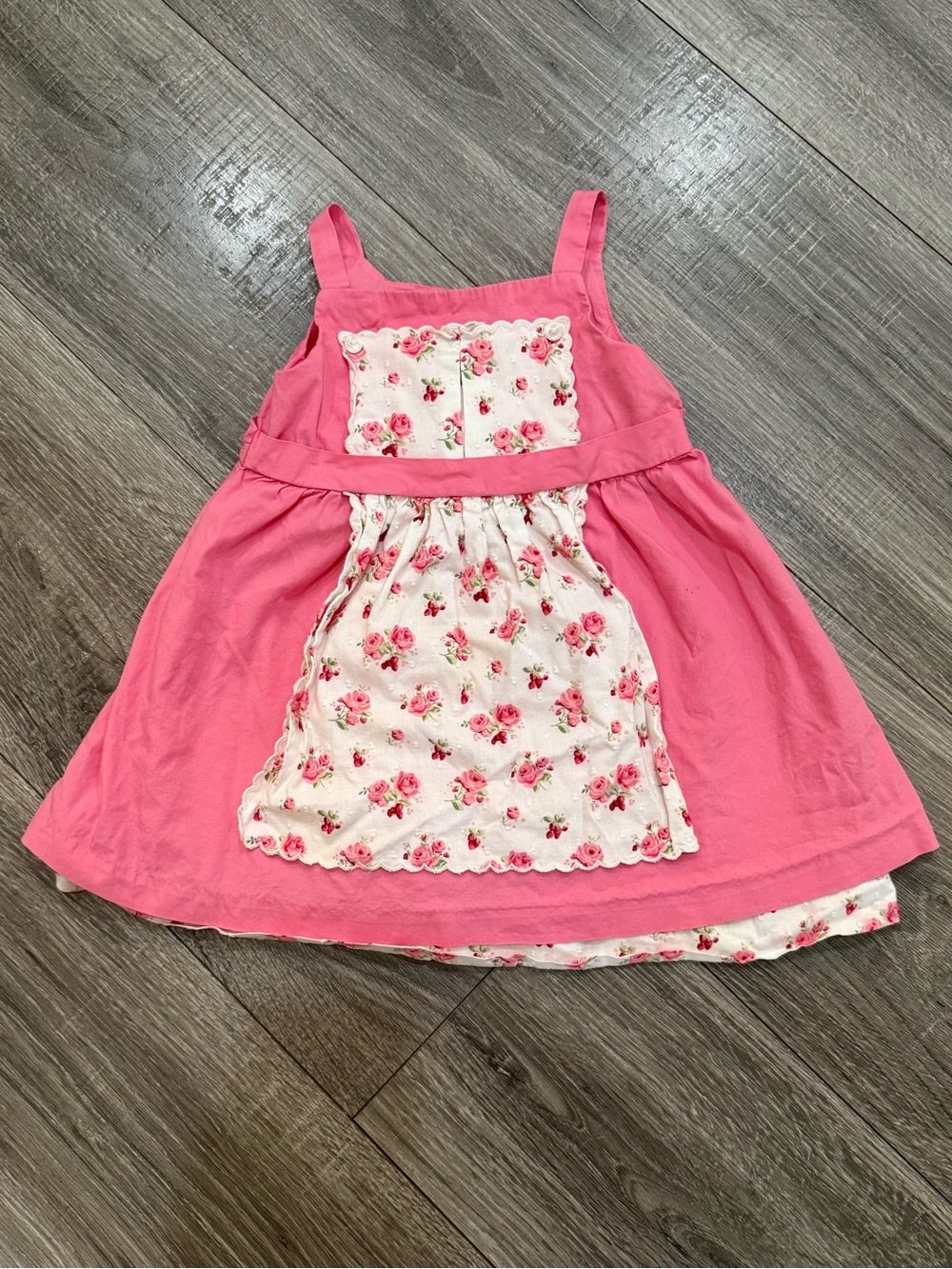 Janie and Jack Pink Floral Apron Dress